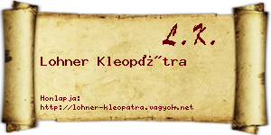Lohner Kleopátra névjegykártya